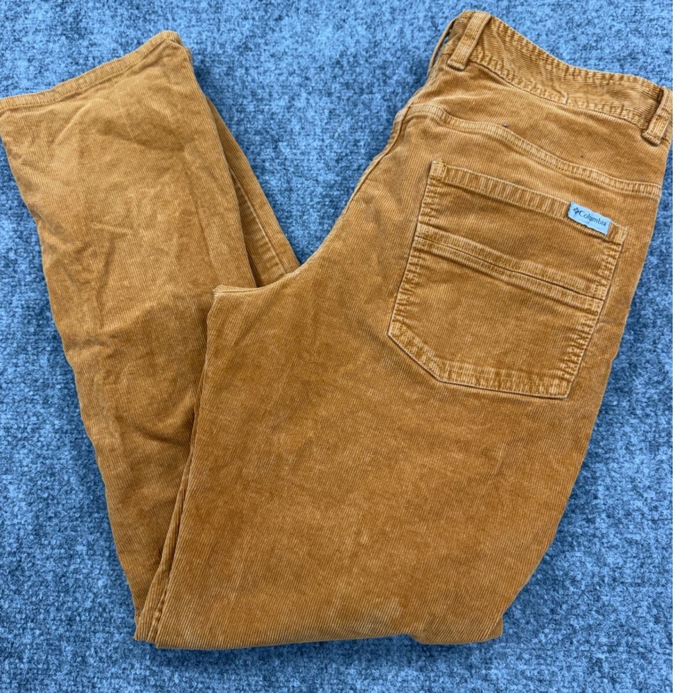 Columbia Mens Brown Corduroy Pants Size 34x32 Straight Leg 5-Pocket Trousers